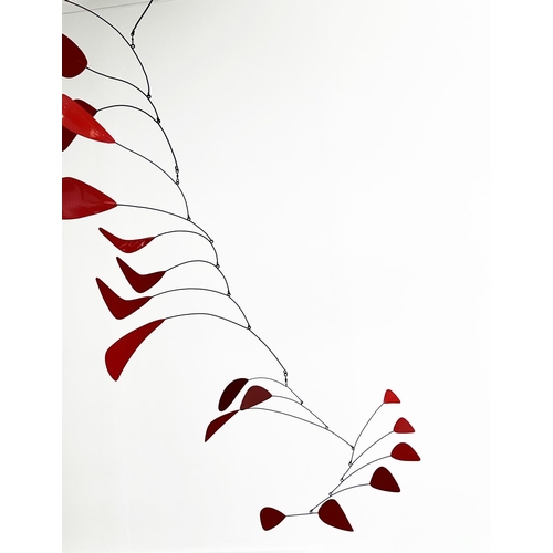 74 - MANNER OF ALEXANDER CALDER (American 1898-1976) HANGING MOBILE, sheet metal, wire and paint, 210cm H... 