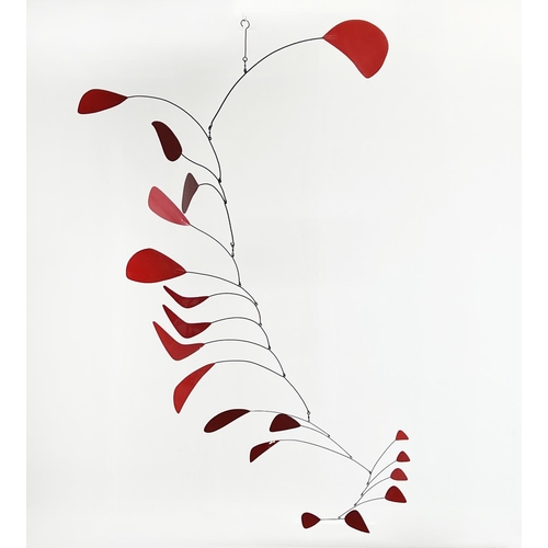 74 - MANNER OF ALEXANDER CALDER (American 1898-1976) HANGING MOBILE, sheet metal, wire and paint, 210cm H... 