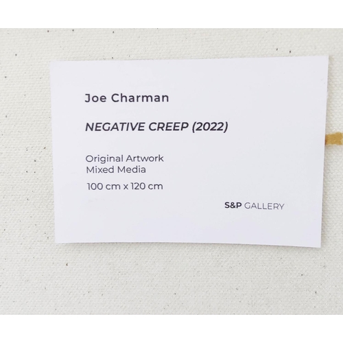 86 - JOE CHARMAN, 'Negative creep', 2022, mixed media, 120cm x 100cm, framed.