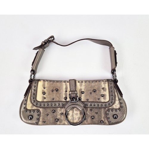 10A - DOLCE AND GABBANA SHOULDER BAG, lizard skin with flap snap closure, front buckle and decorative stud... 