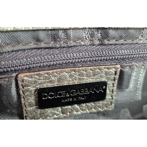 10A - DOLCE AND GABBANA SHOULDER BAG, lizard skin with flap snap closure, front buckle and decorative stud... 