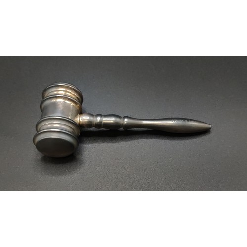 55A - TIFFANY & CO SILVER GAVEL, stamped 'Tiffany & Co 925', 9.5cm L approx, 89 grams, together with an Ar... 