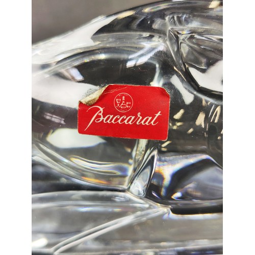 48A - A BACCARAT 'RUNNING WILD BOAR' FIGURE, 21cm L, together with a daum crystal cut glass water jug, sig... 