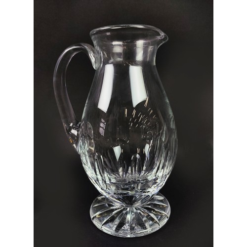 48A - A BACCARAT 'RUNNING WILD BOAR' FIGURE, 21cm L, together with a daum crystal cut glass water jug, sig... 