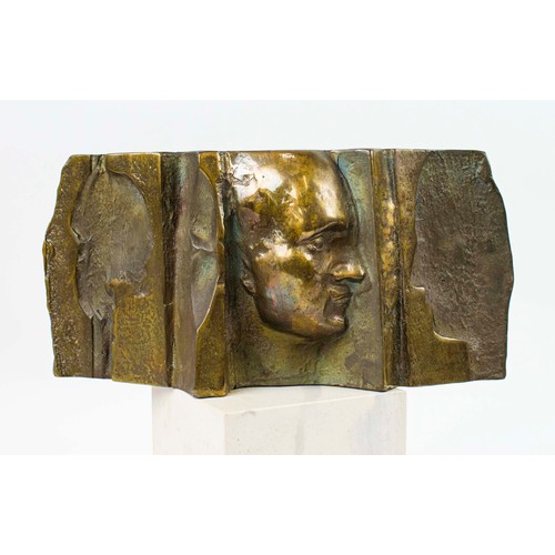 73 - RENÉ BERTHET (French b. 1941), 'Face', bronze, signed Berthet, 36cm H.