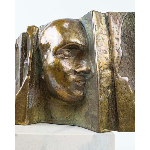 73 - RENÉ BERTHET (French b. 1941), 'Face', bronze, signed Berthet, 36cm H.