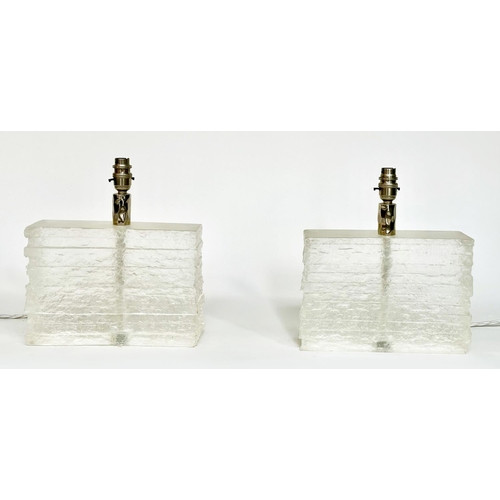 466 - PORTA ROMANA CRYSTAL STRATA TABLE LAMPS, a pair. (2)