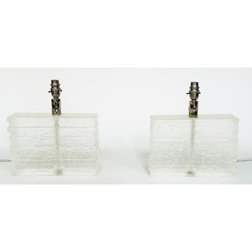 466 - PORTA ROMANA CRYSTAL STRATA TABLE LAMPS, a pair. (2)