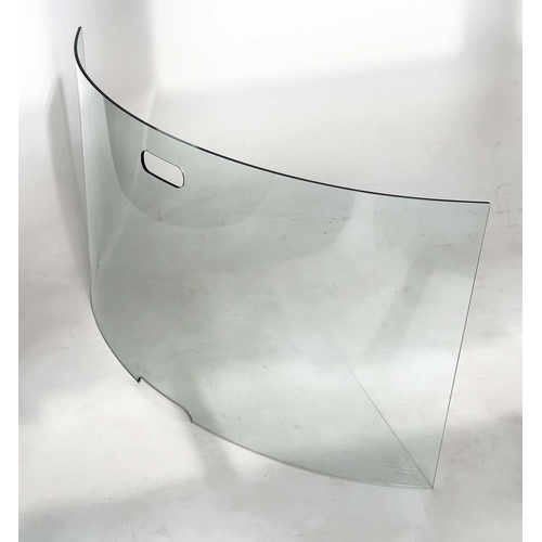 469 - FENDER BY CURVET, tempered curved glass with pierced handle, 96cm x 24cm x 56cm H.