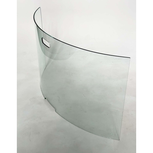 469 - FENDER BY CURVET, tempered curved glass with pierced handle, 96cm x 24cm x 56cm H.