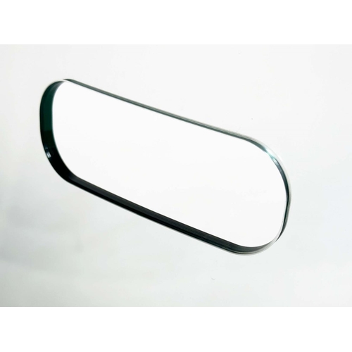 469 - FENDER BY CURVET, tempered curved glass with pierced handle, 96cm x 24cm x 56cm H.