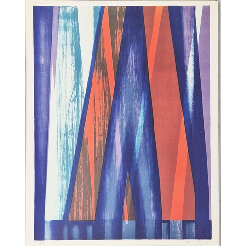 95 - STANLEY JONES (1933-2023) 'Madron - 1970', lithograph in colours, 63cm x 46cm, studio 1070, in lucit... 