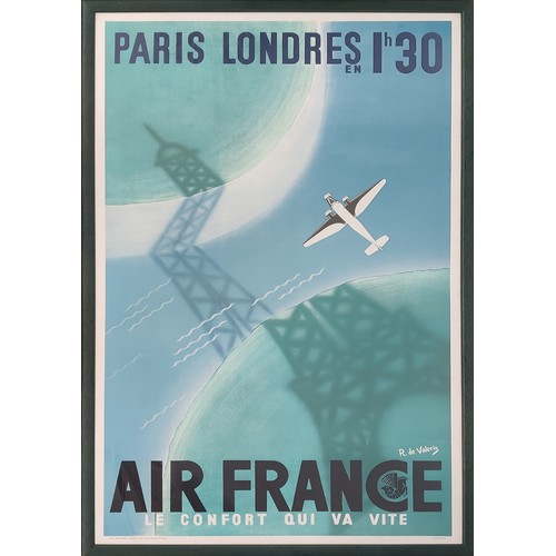 109 - ROGER DE VALERIO (1886-1951), 'Air France, Paris-Londres', lithographic poster, republished in 1977 ... 