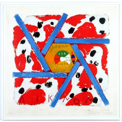 JOE TILSON, Liknon Red, signed and numbered in pencil, carborundum in colours on wove 1989, edition: 35, 101cm x 98.5cm. (Subject to ARR - see Buyers Conditions)