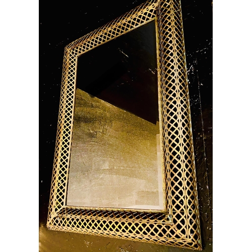 365 - WALL MIRRORS, a pair, pierced gilt metal frames, regency style, 100cm x 70cm. (2)