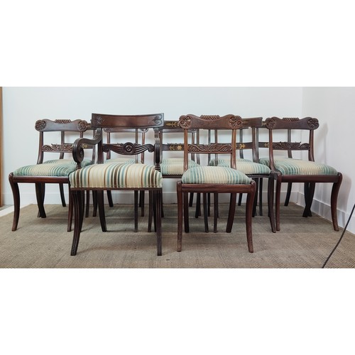 190 - DINING CHAIRS, a Harlequin set of twelve, 19th century and 19th century style including one armchair... 