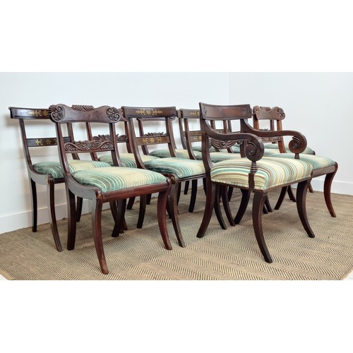 190 - DINING CHAIRS, a Harlequin set of twelve, 19th century and 19th century style including one armchair... 