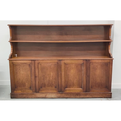 186 - ESTATE CABINET BOOKCASE, 19th century mahogany, 59cm D x 155cm H x 217cm W, with shelves over four p... 