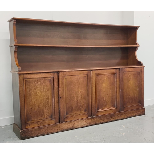 186 - ESTATE CABINET BOOKCASE, 19th century mahogany, 59cm D x 155cm H x 217cm W, with shelves over four p... 