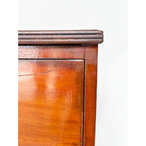 197 - COLONIAL HALL CHEST, mid 19th century teak and bone inlaid with two short above three long drawers i... 