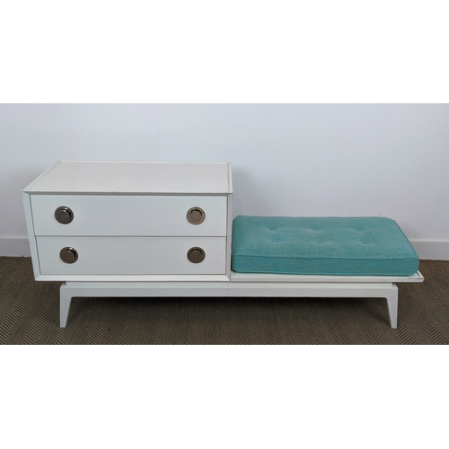 376 - JONATHAN ADLER CLAUDE GOSSIP BENCH, 165cm x 43cm x 63cm.