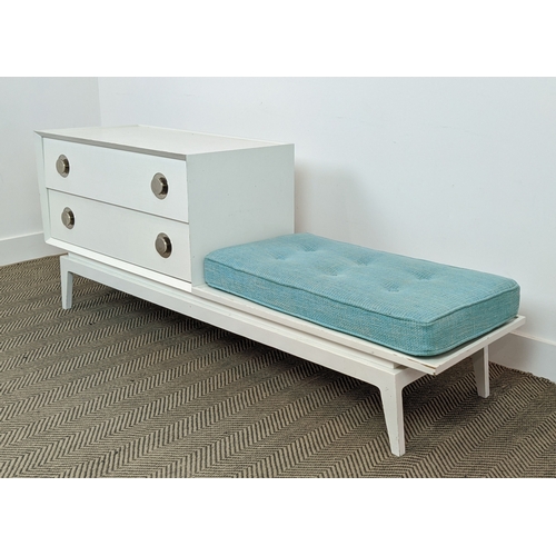 376 - JONATHAN ADLER CLAUDE GOSSIP BENCH, 165cm x 43cm x 63cm.