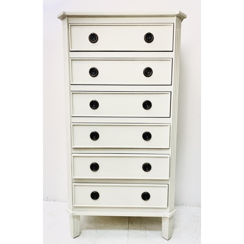 379 - TALL CHEST, Gustavian style with six drawers, 122cm x 65cm x 43cm.