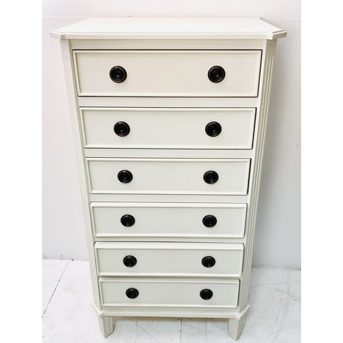 379 - TALL CHEST, Gustavian style with six drawers, 122cm x 65cm x 43cm.