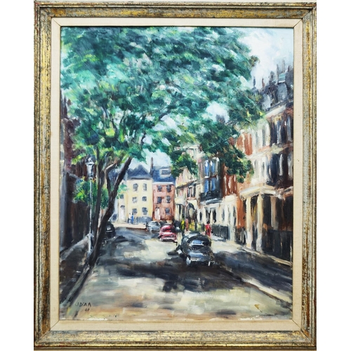 72 - SIR JOHN D'ARCY ANDERSON (British 1908-1988), 'Cheyne Row', oil on canvas, 50cm x 39cm, framed. The ... 