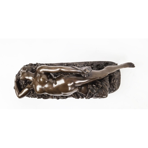 2 - AUGUSTE CLÉSINGER (1814-1883), late 19th century bronze woman with snake, signed A. J. Clésinger ins... 