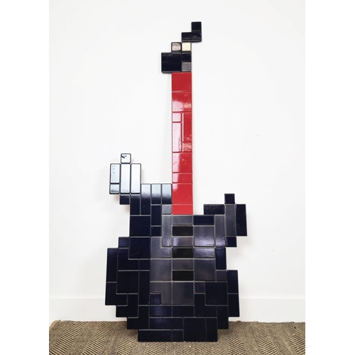 506 - SHOP WALL DISPLAY, in the form of a guitar, 150cm x 65cm.