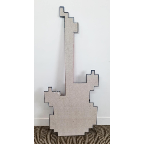 506 - SHOP WALL DISPLAY, in the form of a guitar, 150cm x 65cm.