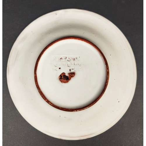 27 - GILBERT PORTANIER, two handpainted dishes, terracotta bodies, one dated 1979, the other dated 1981, ... 