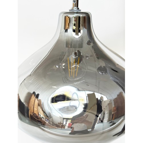 288 - PAGAZZI GLASS CEILING LAMP, teardrop shaped with dimples, 58cm H.