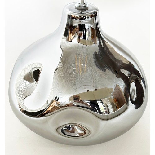 288 - PAGAZZI GLASS CEILING LAMP, teardrop shaped with dimples, 58cm H.