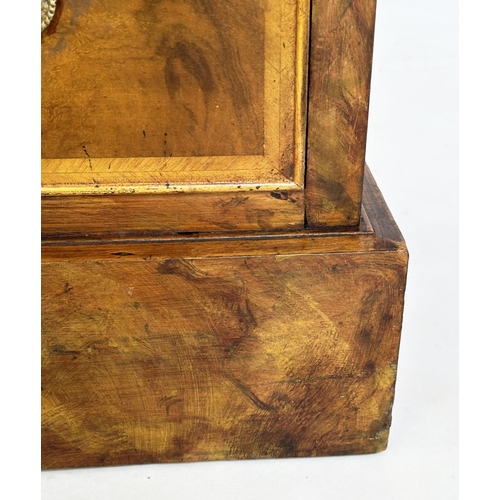 167 - BEDSIDE CHESTS, a pair, George III design burr walnut and crossbanded each with four graduated drawe... 