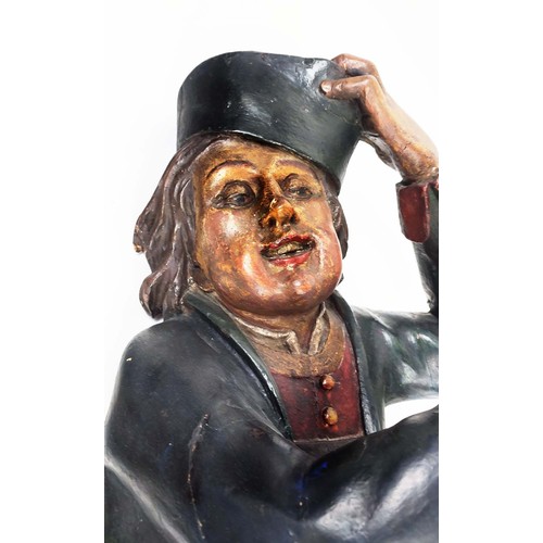 49 - SHIPS FIGUREHEAD, 19th century carved wood or shop sign, 65cm H.