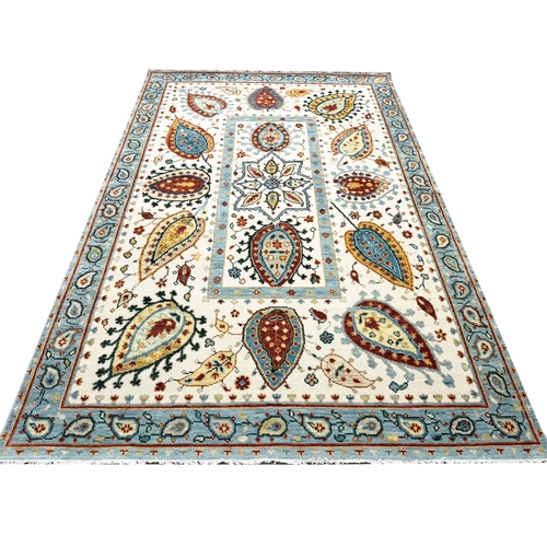 117 - CONTEMPORARY SUZANI DESIGN CARPET, 301cm x 200cm.