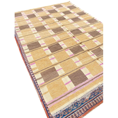 105 - FINE ART DECO DESIGN KILIM, 300cm x 208cm.