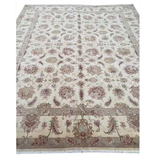 106 - VERY FINE PART SILK TABRIZ CARPET, 300cm x 250cm.