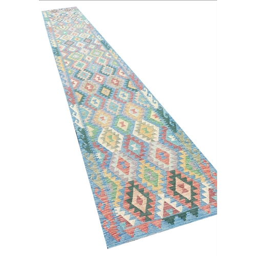 107 - ANATOLIAN LONG KILIM RUNNER, 580cm x 80cm.