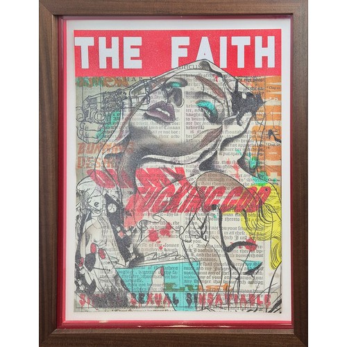 37 - HENRY HATE, 'The Faith', screenprint with crystalling surface 1, 108cm x 82cm, framed.