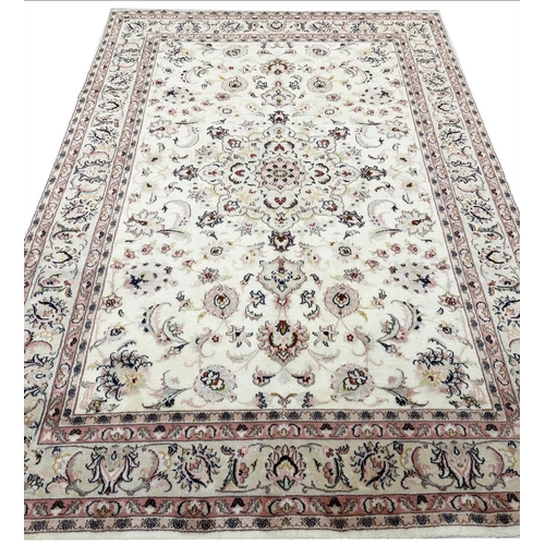 115 - FINE PART SILK PERSIAN ESPHAHAN DESIGN CARPET, 300cm x 200cm.