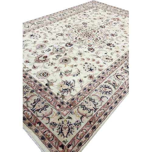 115 - FINE PART SILK PERSIAN ESPHAHAN DESIGN CARPET, 300cm x 200cm.