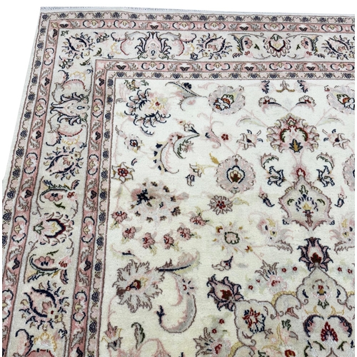 115 - FINE PART SILK PERSIAN ESPHAHAN DESIGN CARPET, 300cm x 200cm.