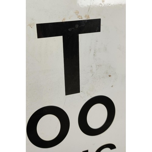 339 - NOVELTY OPTICIANS SIGN, vintage style enamel in a distressed finish, 56cm H x 23cm.