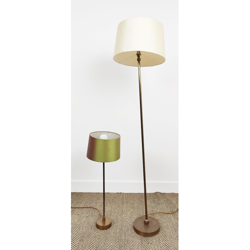 411 - VAUGHAN TABLE LAMP, adjustable, 70cm H including shade and a standing lamp to match, 150cm H. (2)