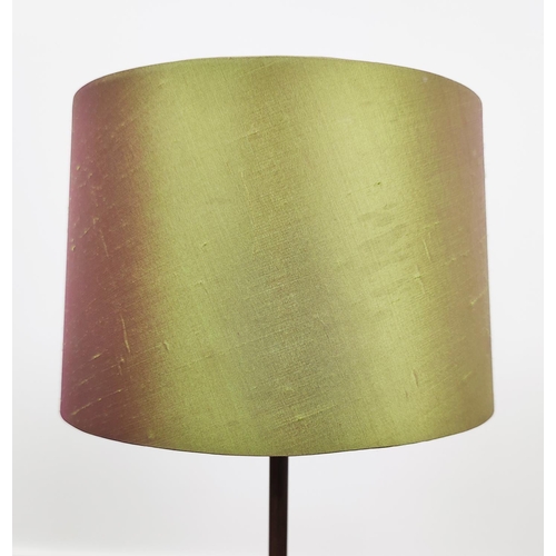 411 - VAUGHAN TABLE LAMP, adjustable, 70cm H including shade and a standing lamp to match, 150cm H. (2)