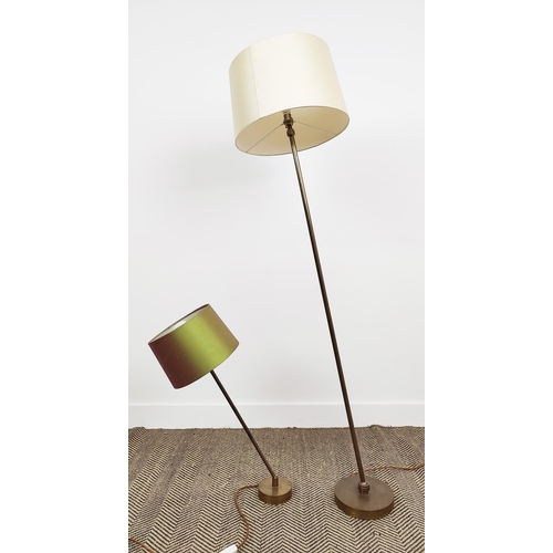 411 - VAUGHAN TABLE LAMP, adjustable, 70cm H including shade and a standing lamp to match, 150cm H. (2)