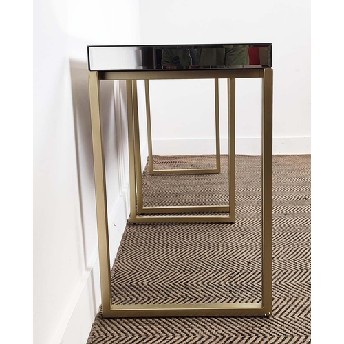 443 - SIDE TABLES, a pair, mirrored and gilt metal, 60.5cm x 38cm x 62.5cm. (2)